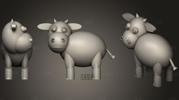 Cute Cow stl model for CNC